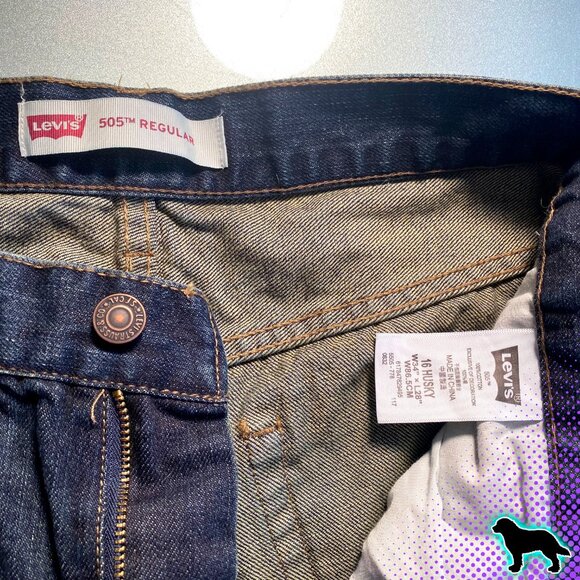 Levi's Men's 505 Regular Size 16 H Husky W 34 L 28 100% Cotton No Stretch - Picture 3 of 6